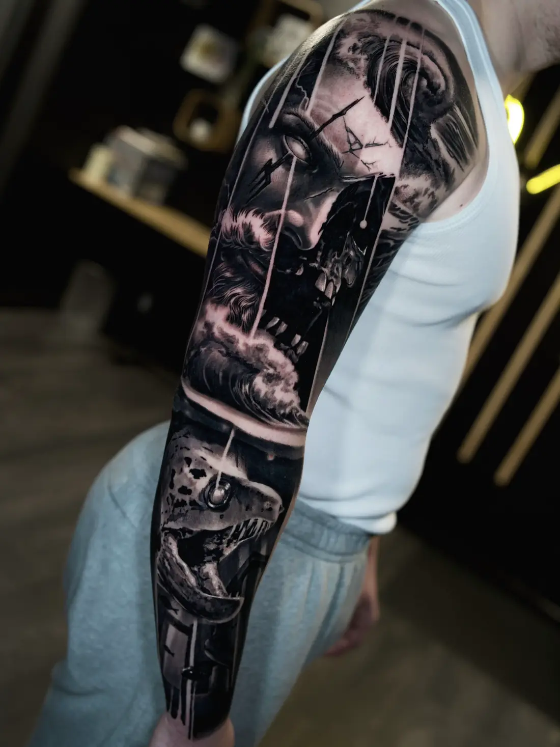 Tatouage réalisme noir et gris — sélection 1